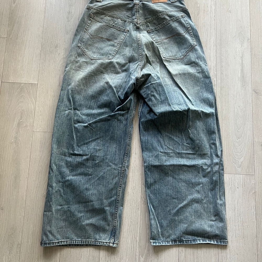 Balenciaga Men's Washed Blue Logo Wide-Leg Jeans - Picture 3 of 12